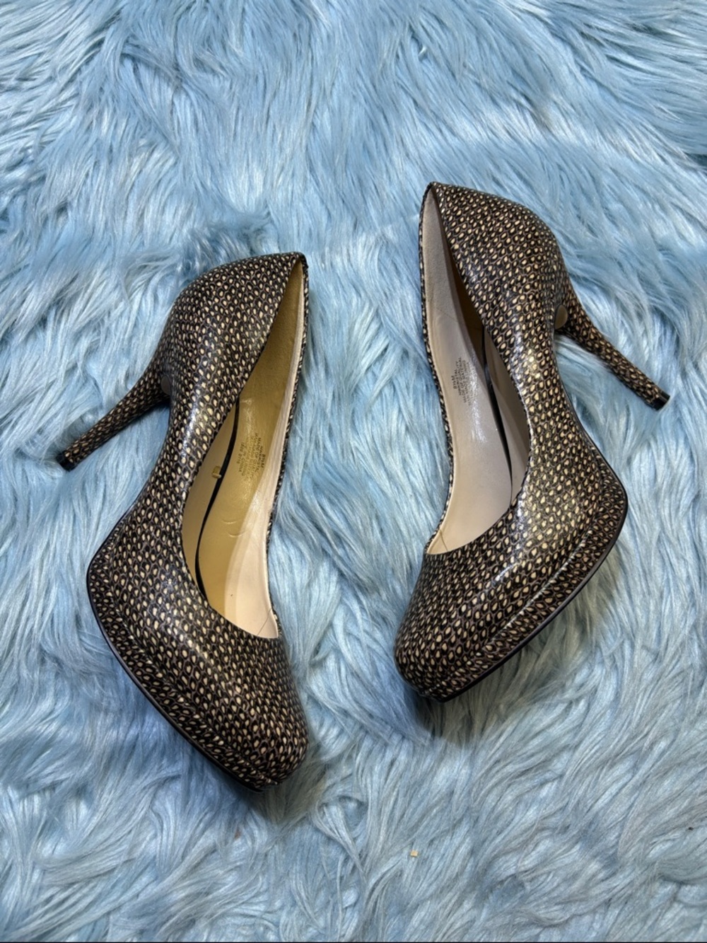 Nine West Snakeskin Pattern Heels sz 8.5